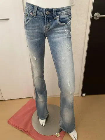 메크 데님 데미지 가공 데님 라이트 블루
