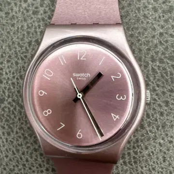 Swatch 핑크 고무 벨트 시계