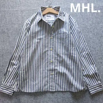 MHL 최신 모델 코튼 리 박스 실루엣 스트라이프 셔츠