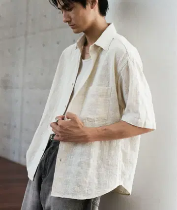 WYM LIDNM GAUZE MESH CHECK H/S SHIRT
