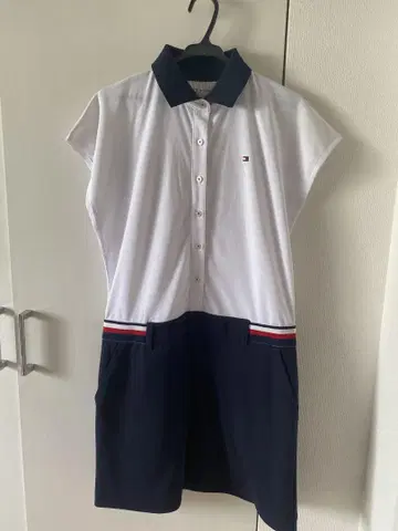 TOMMY HILFIGER 폴로 원피스 화이트/네이비 L