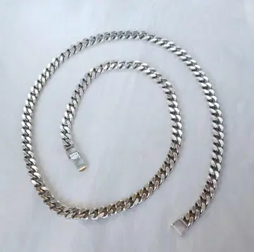 실버 925 기평 목걸이, 무게감 있는 디자인, 길이 60cm