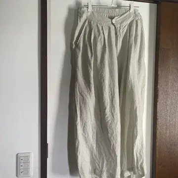 DOUBLE 아이보리 살루엘 와이드 팬츠