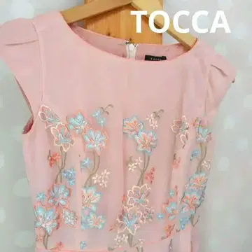 TOCCA 토카 반팔 원피스 드레스 자수 꽃무늬 핑크 예쁨 귀여움