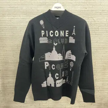 PICONE CLUB 다크 그레이 V넥 스웨터