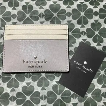 새상품 kate spade NEW YORK 카드 케이스 그레이 x 화이트