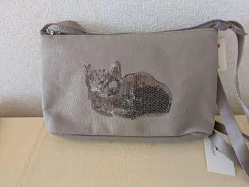 와 맨해튼너스 반짝이는 고양이 자수 포셰트