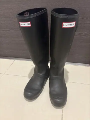 HUNTER 블랙 롱 레인부츠