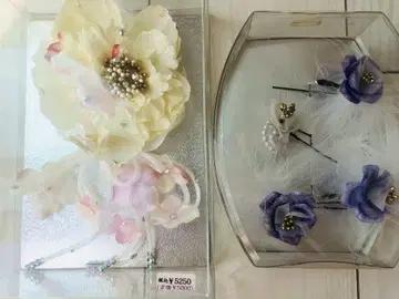 꽃 장식 헤어핀 세트 헤어 액세서리 진주 장식