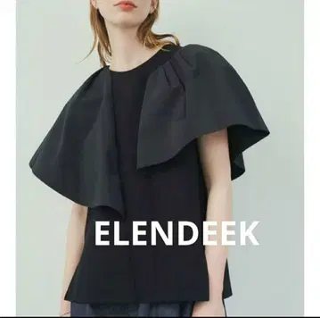 ELENDEEK 블랙 프릴 반팔 상의