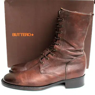 BUTTERO 사이드 지퍼 부츠 레이스업 브라운 부테로 이탈리아제