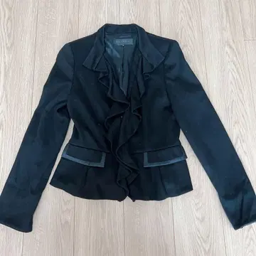 MATERIA MILANO 프릴 장식 테일러드 재킷 38 블랙