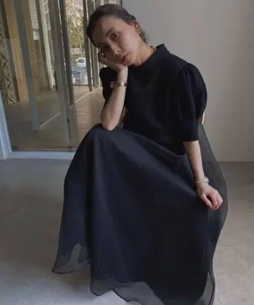 플루피 마카롱 드레스 블랙 M 사이즈