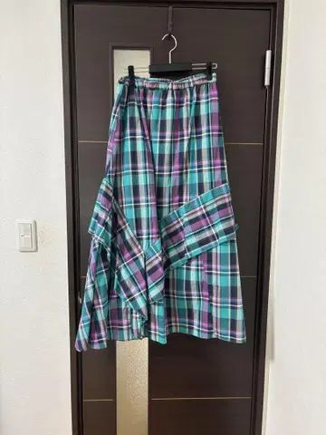 체크 롱 스커트