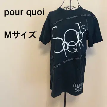 pour quoi/여성용/반팔/블랙/프린트/스포티