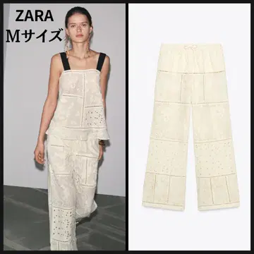ZARA 자라 패치워크 자수 장식 팬츠 ZW 컬렉션 M