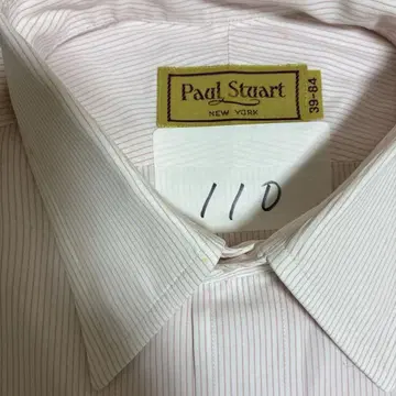 Paul Stuart 핑크 스트라이프 드레스 셔츠 110