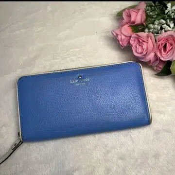 kate spade 블루 스트라이프 화이트 라인 장지갑