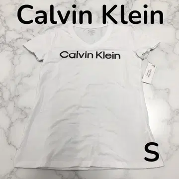 Calvin Klein 반팔 티셔츠 화이트 심플 S 여성용