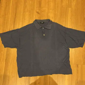 BEAMS HEART 다크 블루 피케 셔츠 L