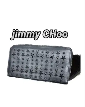 [새상품급] Jimmy Choo 스터드 장지갑 블랙