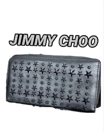 [새상품급] Jimmy Choo 스터드 장지갑 블랙