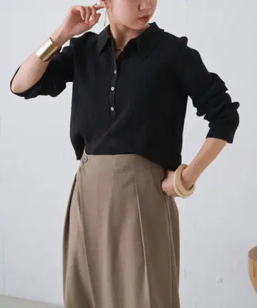 오메카시 라이트 리브 니트 폴로