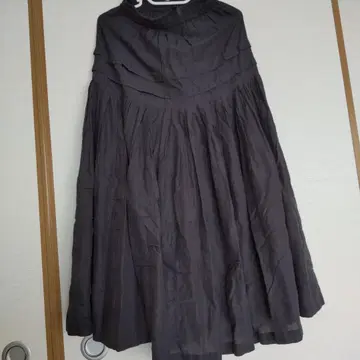 블랙 플레어 스커트 롱 스커트
