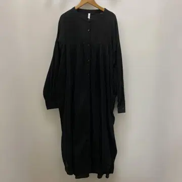 루피리안 블랙 밴드 카라 양류 셔츠 원피스 프론트 오픈 긴팔 새상품