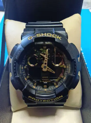 [작동 미확인] G-SHOCK GA-100CF 블랙 손목시계 카모 패턴