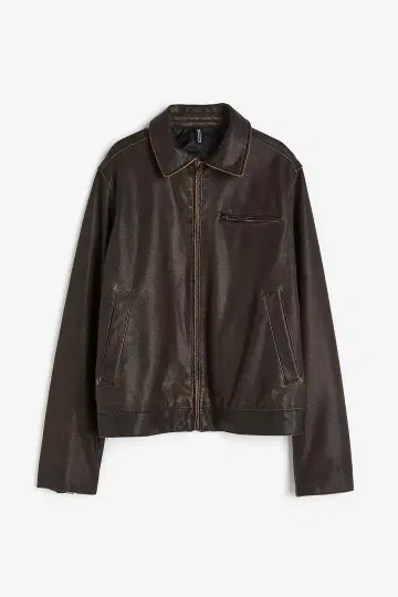 H&M 가죽 재킷 다크 브라운 XXS
