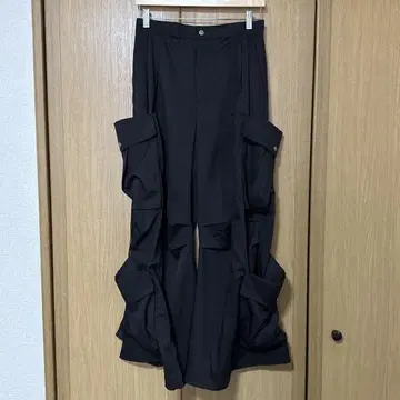 HARE 하레 남성용 카고 팬츠 더블 포켓 카고 팬츠 블랙