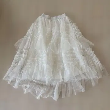 프릴 티어드 튤 스커트
