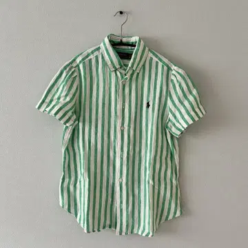 Polo Ralph Lauren 린넨 100% 스트라이프 반팔 셔츠
