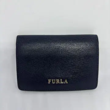 FURLA 네이비 블루 가죽 명함 지갑 카드 케이스 패스 케이스