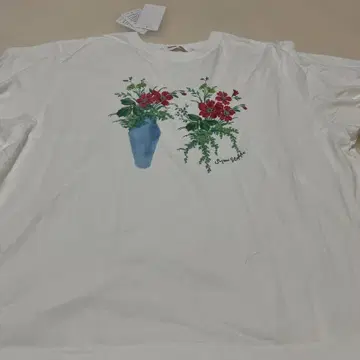슈퍼 하카 꽃과 화분 프린트 T셔츠 새상품