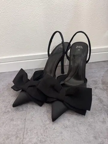 ZARA 리본 하이힐 무엘 35