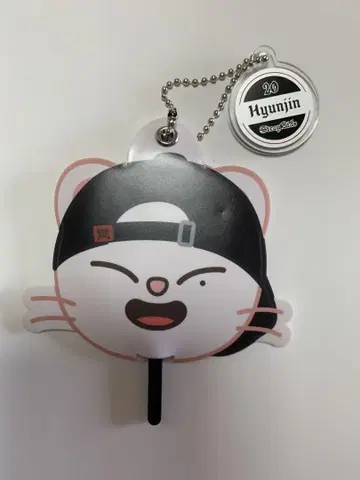 현진 고양이 캐릭터 부채 스트랩 포함