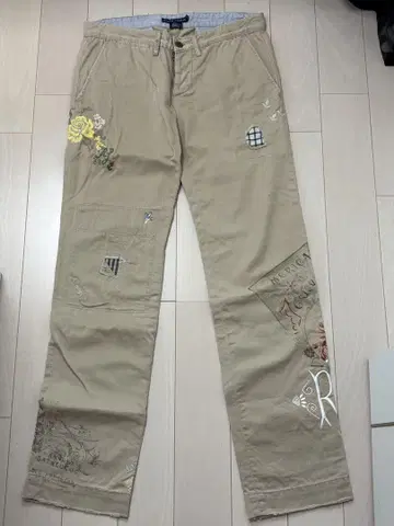 랄프 로렌 자수 베이지 치노 팬츠 11