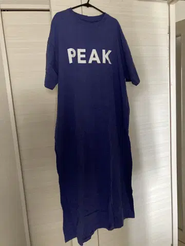 PEAK SNOW 로고 보라색 원피스 반팔