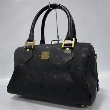 MCM/이탈리아제/비세토스 패턴/PVC/보스턴 핸드백/가죽 부품