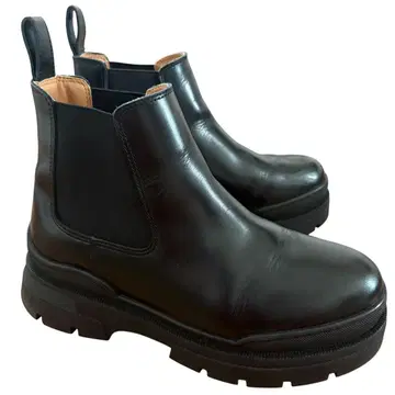 오르치발 블랙 사이드 고어 부츠 블루 택 포함 가죽 23.5~24cm