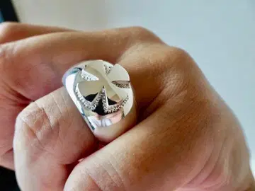 니오 조금 '플래티넘, 아이언 크로스 갑옷 모양 링' 수작업 제작 415