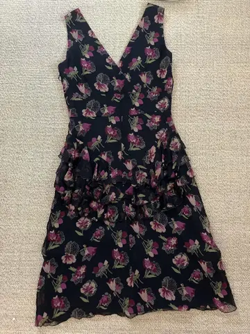 안나수이 ANNASUI 꽃무늬 프릴 슬리브리스 원피스