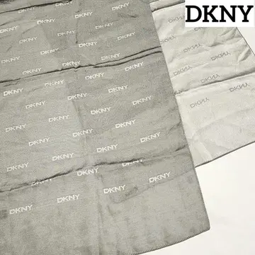 DKNY 스톨 로고 실크 그레이