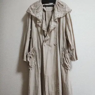 미사용 2025SS GASA* 인사하는 레이스 칼라 코트 베이지