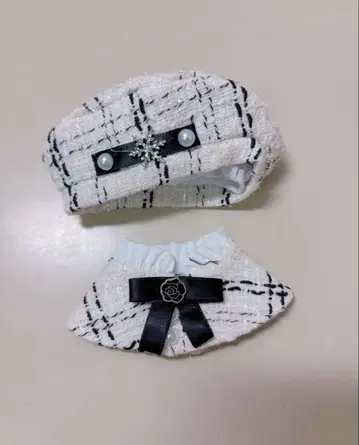 인형 옷 10cm 폰초 흰색