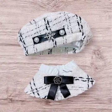 인형 옷 10cm 폰초 흰색