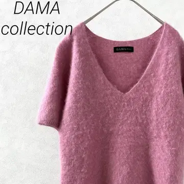 DAMA collection 샤기 니트 스웨터 반팔 캐시미어 100%