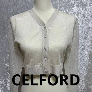 하자 있음 CELFORD 시어 크롭 가디건 화이트